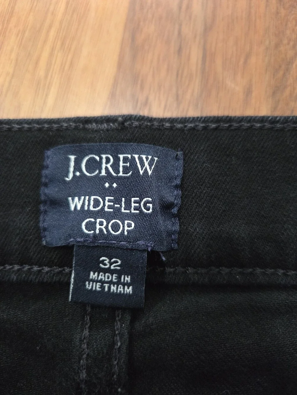 J. Crew Wide Leg Crop Black CB371 In All Day Stretch Size 32